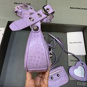Balenciaga Le Cagole Mini Leather Shoulder Bag Purple Size 26 x 12 x 6 cm - 6