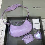 Balenciaga Le Cagole Mini Leather Shoulder Bag Purple Size 26 x 12 x 6 cm - 5