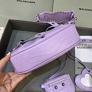 Balenciaga Le Cagole Mini Leather Shoulder Bag Purple Size 26 x 12 x 6 cm - 4