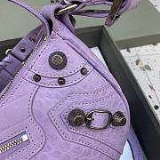 Balenciaga Le Cagole Leather Shoulder Bag Purple Size 33 x 16 x 8 cm - 3