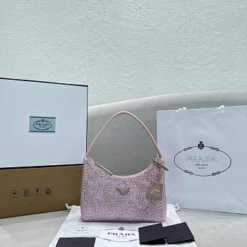 Prada Hobo Underarm Bag Pink Size 22 x 12 x 6 cm