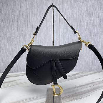 Dior Saddle Bag With Strap Black Size 25.5 x 20 x 6.5 cm