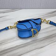 Dior Saddle Bag Mini Blue With Strap Size 12 x 7.5 x 5 cm - 6