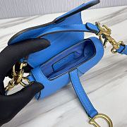 Dior Saddle Bag Mini Blue With Strap Size 12 x 7.5 x 5 cm - 5