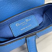 Dior Saddle Bag Mini Blue With Strap Size 12 x 7.5 x 5 cm - 4