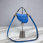 Dior Saddle Bag Mini Blue With Strap Size 12 x 7.5 x 5 cm - 3