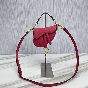 Dior Saddle Bag Mini Pink With Strap Size 12 x 7.5 x 5 cm