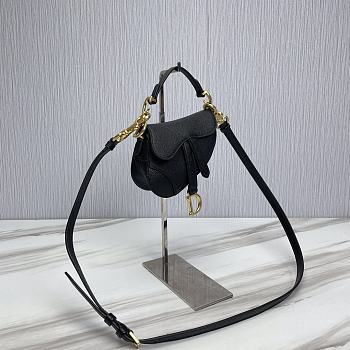 Dior Saddle Bag Mini Black With Strap Size 12 x 7.5 x 5 cm