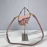 Dior Saddle Bag Mini Light Pink With Strap Size 12 x 7.5 x 5 cm - 1