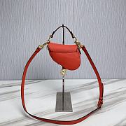 Dior Saddle Bag Mini Orange With Strap Size 12 x 7.5 x 5 cm - 2