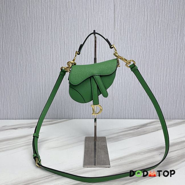 Dior Saddle Bag Mini Green With Strap Size 12 x 7.5 x 5 cm - 1