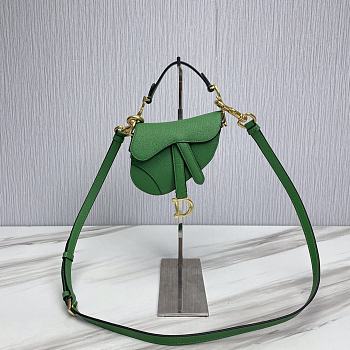 Dior Saddle Bag Mini Green With Strap Size 12 x 7.5 x 5 cm