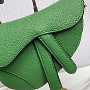 Dior Saddle Bag Mini Green With Strap Size 12 x 7.5 x 5 cm - 3