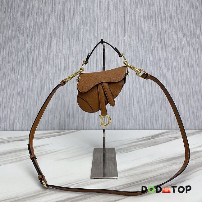 Dior Saddle Bag Mini Brown With Strap Size 12 x 7.5 x 5 cm - 1