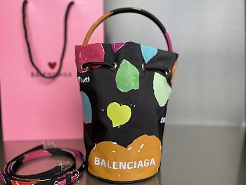 Balenciaga Love Graffiti Medium Bucket Bag Size 24 x 15 cm