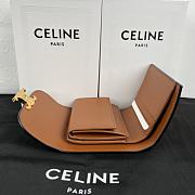 Celine Triomphe Canvas Wallet Brown Size 10.5 x 9 cm - 2
