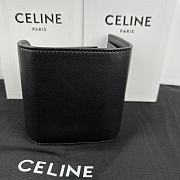 Celine Triomphe Canvas Wallet Black Size 10.5 x 9 cm - 3