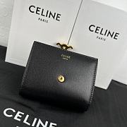 Celine Triomphe Canvas Wallet Black Size 10.5 x 9 cm - 5
