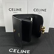 Celine Triomphe Canvas Wallet Black Size 10.5 x 9 cm - 2