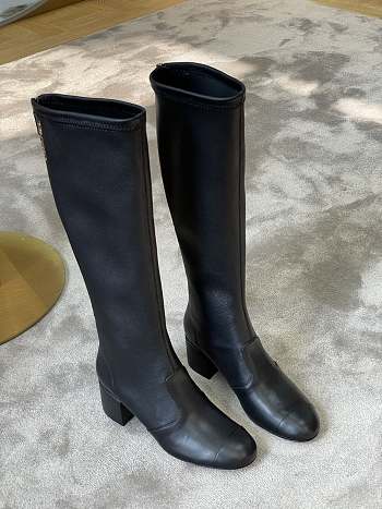 Chanel Sheepskin Boots Black