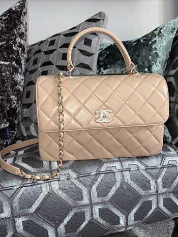 Chanel Classic Flap Trendy CC Bag Medium Beige Size 29 cm
