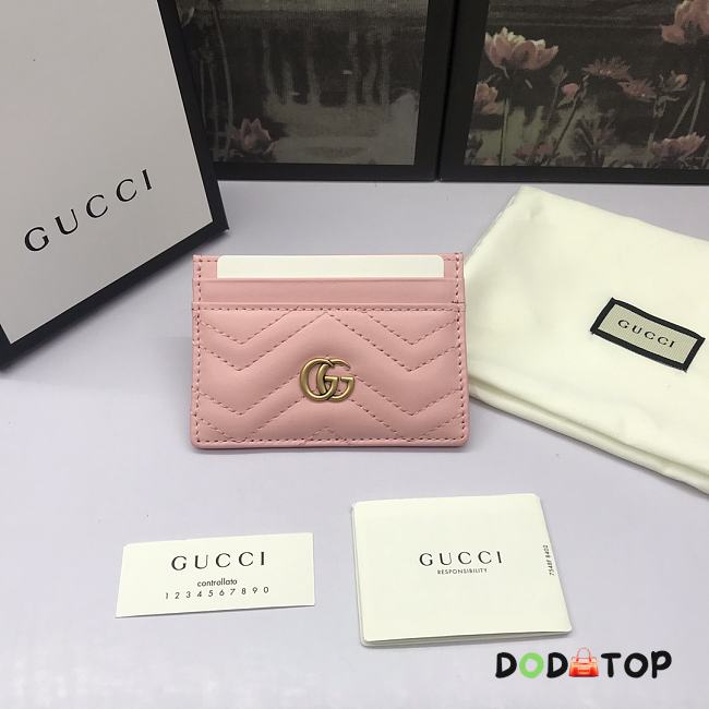 Gucci Small Card Holder Pink Size 10 x 7 cm - 1