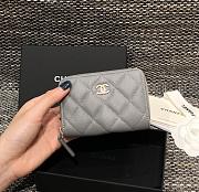 Chanel Classic Flap CF Grey Wallet Size 7.5 x 11.2 cm - 1