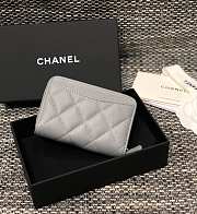 Chanel Classic Flap CF Grey Wallet Size 7.5 x 11.2 cm - 3