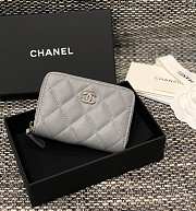 Chanel Classic Flap CF Grey Wallet Size 7.5 x 11.2 cm - 4
