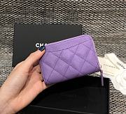 Chanel Classic Flap CF Purple Wallet Size 7.5 x 11.2 cm - 1