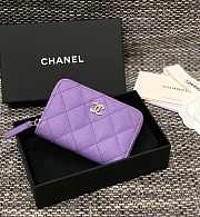 Chanel Classic Flap CF Purple Wallet Size 7.5 x 11.2 cm - 4