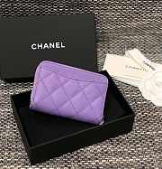 Chanel Classic Flap CF Purple Wallet Size 7.5 x 11.2 cm - 5