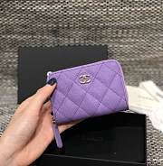 Chanel Classic Flap CF Purple Wallet Size 7.5 x 11.2 cm - 3