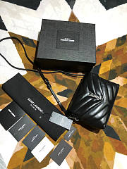 YSL Loulou Toy Black Silver Hardware Size 20 x 14 x 7.5 cm - 4
