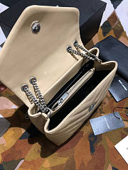 YSL Loulou Small Beige Silver Hardware Size 25 x 17 x 9 cm - 2