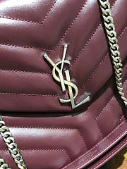 YSL Loulou Red Wine Medium Silver Hardware Size 32 x 22 x 12 cm - 4