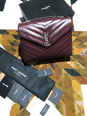 YSL Loulou Red Wine Medium Silver Hardware Size 32 x 22 x 12 cm - 5