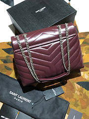YSL Loulou Red Wine Medium Silver Hardware Size 32 x 22 x 12 cm - 2