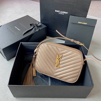 Ysl Lou Camera Bag Beige Smooth Leather Size 23 x 16 x 6 cm
