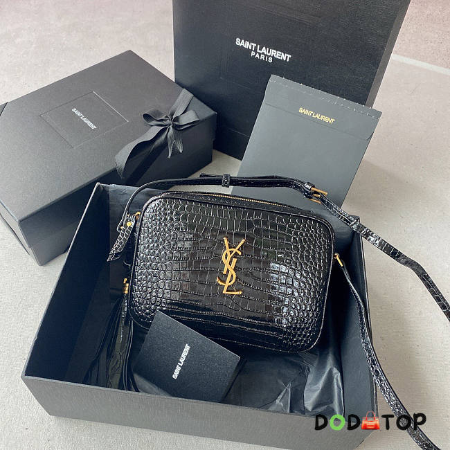 YSL Lou Camera Bag Black Crocodile Size 23 x 16 x 6 cm - 1