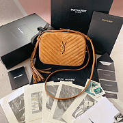 YSL Lou Camera Bag Velvet Beige Size 23 x 16 x 6 cm - 1