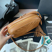 YSL Lou Camera Bag Velvet Beige Size 23 x 16 x 6 cm - 5