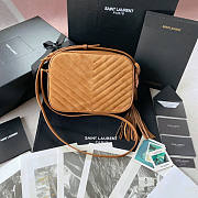YSL Lou Camera Bag Velvet Beige Size 23 x 16 x 6 cm - 2