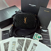 YSL Lou Camera Bag Velvet Black Size 23 x 16 x 6 cm - 1