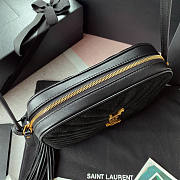 YSL Lou Camera Bag Velvet Black Size 23 x 16 x 6 cm - 3