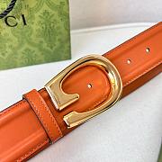 Gucci Belt Orange in Gold/Silver Hardware 4.0 cm - 3