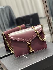 YSL Cassandra Dark Red Gold Hardware Size 22 x 16.5 x 5.5 cm - 1