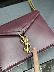 YSL Cassandra Dark Red Gold Hardware Size 22 x 16.5 x 5.5 cm - 3