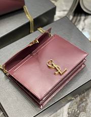 YSL Cassandra Dark Red Gold Hardware Size 22 x 16.5 x 5.5 cm - 4