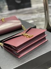 YSL Cassandra Dark Red Gold Hardware Size 22 x 16.5 x 5.5 cm - 2